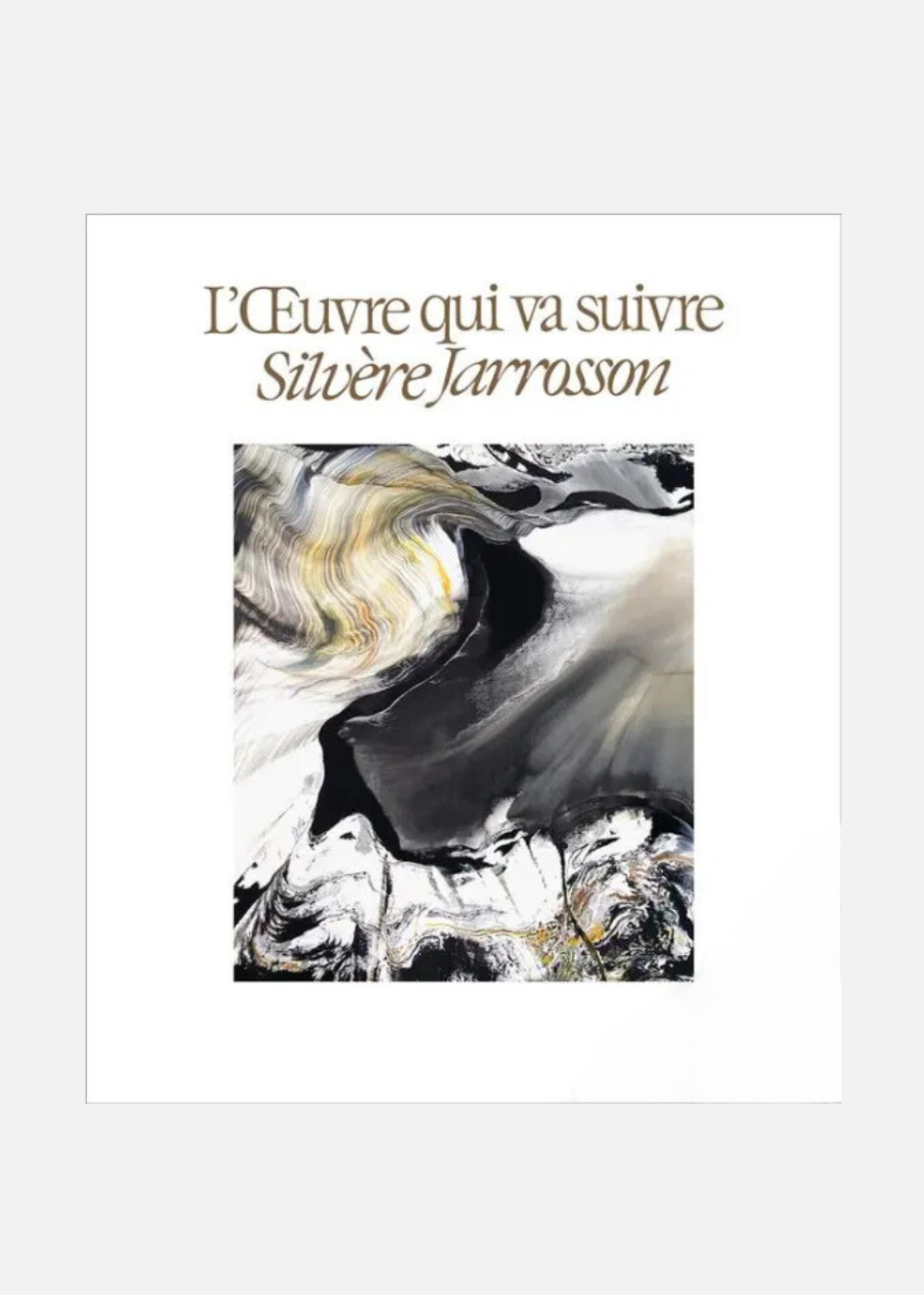 Couverture du livre de Silvère Jarroson disposé sur un fond blanc, présentant une des oeuvres en mouvement de l'artiste.